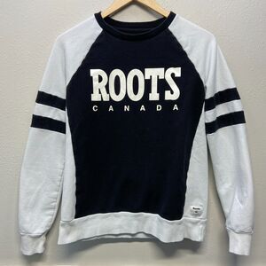 Roots Canada Women's Soft Color Block Crew Neck Jersey Sweater Size M
